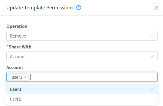 Revoking permissions from Account "user8"